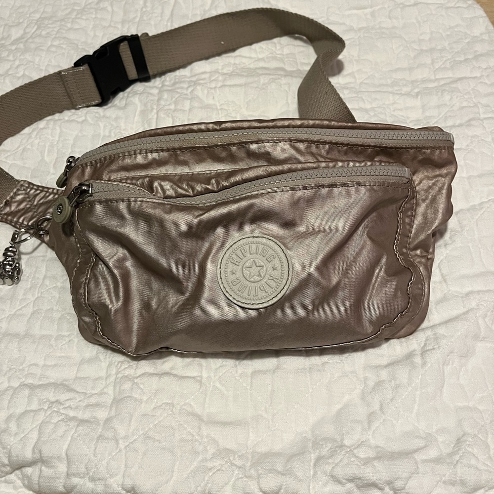 XL Gold metallic Kipling waist bag